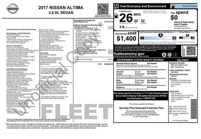 Nissan Altima sl 2017